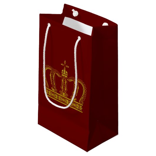 Petit Sac Cadeau Couronne d'or + votre arrière - plan et idées (Devant Angle)