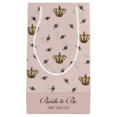 Petit Sac Cadeau Couronne en or Reine Abeille Future Rose Tendue (Devant)