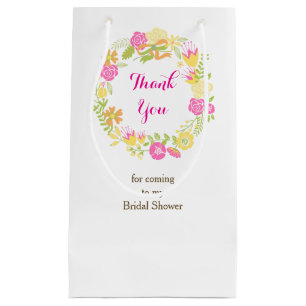 Petit Sac Cadeau Couronne florale rose chaud magnifique Shower de m