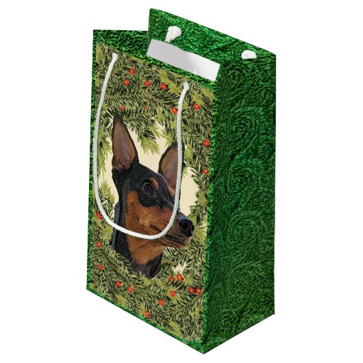 Petit Sac Cadeau Couronne miniature Pinscher (Dos Angle)