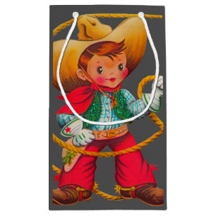 Petit Sac Cadeau Cowboy Retro Boy Child Cute Western