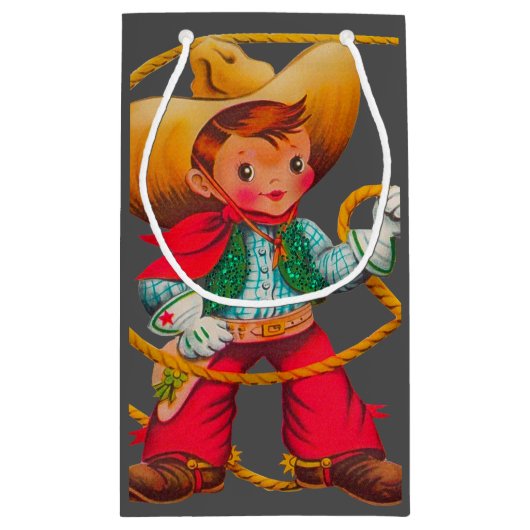 Petit Sac Cadeau Cowboy Retro Boy Child Cute Western (Dos)