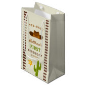 Petit Sac Cadeau Cowboy Saloon Boy Wild West 1er anniversaire (Devant Angle)