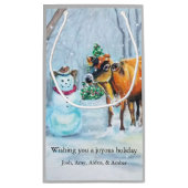 Petit Sac Cadeau Cowboy Snowman & Cow Christmas (Dos)