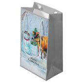 Petit Sac Cadeau Cowboy Snowman & Cow Christmas (Devant Angle)