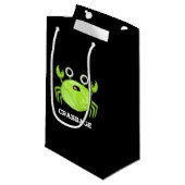 Petit Sac Cadeau Crabbage Funky Chou Crabe Pun Dark BG (Devant Angle)