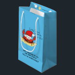 Petit Sac Cadeau Crabe Christmas Beach Tropical Funny<br><div class="desc">Dites à tous vos amis de plage tropicale que Sandy Claws vient en ville pour Noël ! C'est un crabe, alors ne fais pas ce crabby Père Noël ou tu auras du charbon cette fête ! C'est le dessin animé parfait pour faire sourire les amateurs de plage ce Noël !...</div>