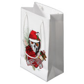 Petit Sac Cadeau Crâne de Noël (Devant Angle)