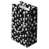 Petit Sac Cadeau Crâne monochrome Polka Dot (Dos Angle)
