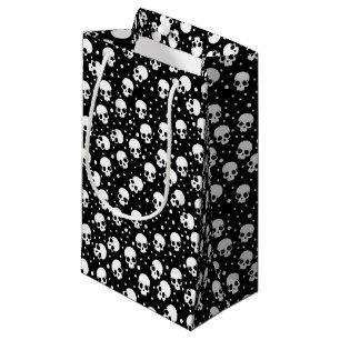 Petit Sac Cadeau Crâne monochrome Polka Dot
