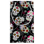 Petit Sac Cadeau Crânes à sucre et torsades Noir ID725 (Dos)