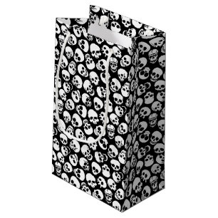 Petit Sac Cadeau Crânes dans le motif noir d'arrière - plan