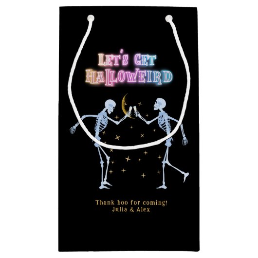 Petit Sac Cadeau Crânes néon Halloween squelettes dansants Hallowei (Dos)