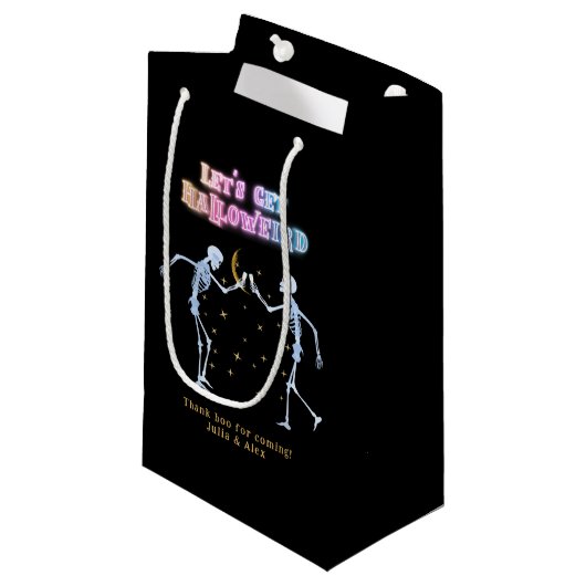 Petit Sac Cadeau Crânes néon Halloween squelettes dansants Hallowei (Devant Angle)