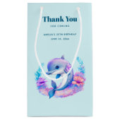 Petit Sac Cadeau Créature Mer Dauphin Cute Anniversaire Merci (Dos)