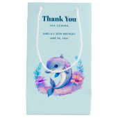 Petit Sac Cadeau Créature Mer Dauphin Cute Anniversaire Merci (Devant)