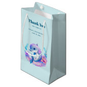 Petit Sac Cadeau Créature Mer Dauphin Cute Anniversaire Merci (Devant Angle)