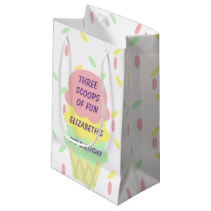 Petit Sac Cadeau Crème de glace 3e anniversaire