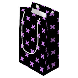Petit Sac Cadeau Crochets Lilac sur noir