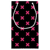 Petit Sac Cadeau Crochis Fuchsia sur noir (Dos)