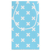 Petit Sac Cadeau Croix blanche sur le bleu bébé (Dos)