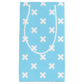 Petit Sac Cadeau Croix blanche sur le bleu bébé (Devant)