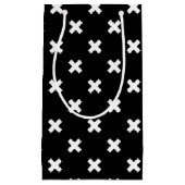 Petit Sac Cadeau Croix blanche sur le noir (Devant)