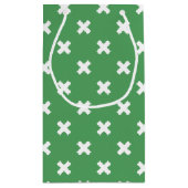 Petit Sac Cadeau Croix blanche sur le vert (Dos)