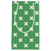 Petit Sac Cadeau Croix blanche sur le vert (Devant)