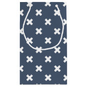 Petit Sac Cadeau Croix blanches sur bleu-gris (Dos)
