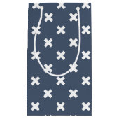 Petit Sac Cadeau Croix blanches sur bleu-gris (Devant)