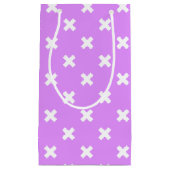 Petit Sac Cadeau Croix blanches sur lilas (Devant)