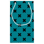 Petit Sac Cadeau Croix noire sur turquoise (Dos)
