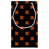 Petit Sac Cadeau Croix orange sur le noir (Dos)