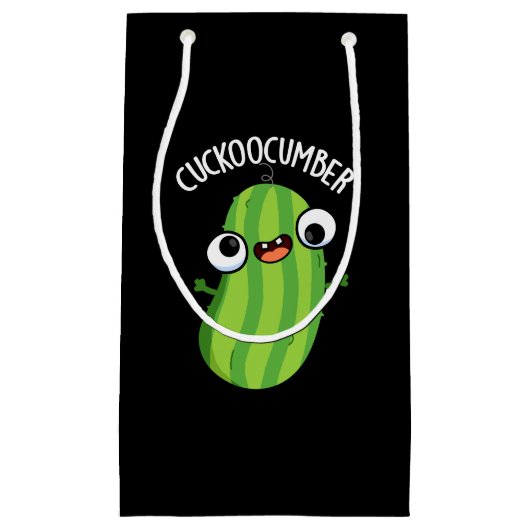 Petit Sac Cadeau Cuckoocumber Funny Veggie Cucumber Pun Dark BG (Devant)
