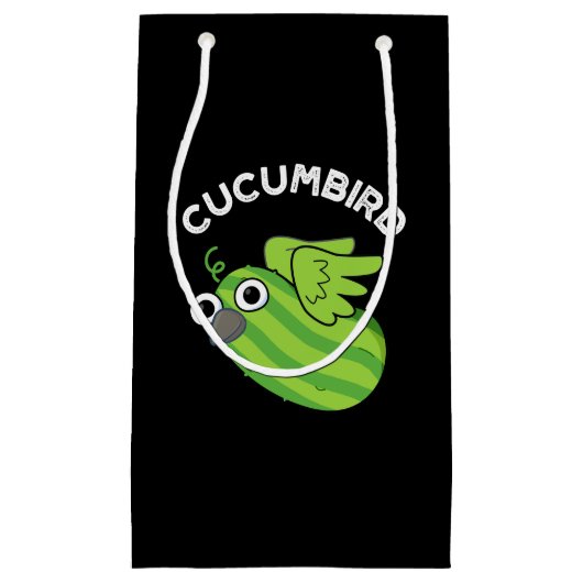 Petit Sac Cadeau Cucumbird Funny Veggie Cucumber Pun Dark BG (Devant)