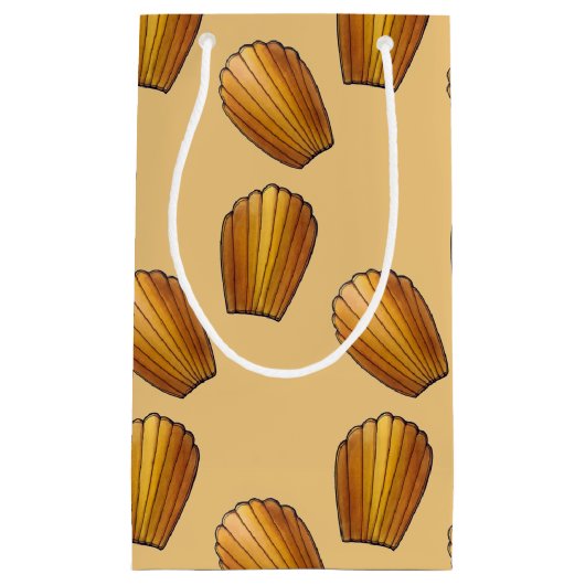 Petit Sac Cadeau Cuisinier de Pâtisserie Française Madeleine Gâteau (Devant)