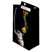 Petit Sac Cadeau Curieux chat kitty de Noël (Devant Angle)