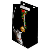 Petit Sac Cadeau Curieux chat kitty de Noël (Dos Angle)