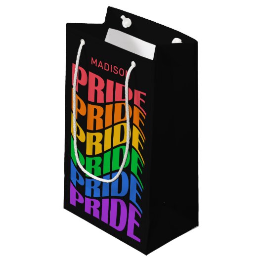 Petit Sac Cadeau Custom Name Pride (Devant Angle)