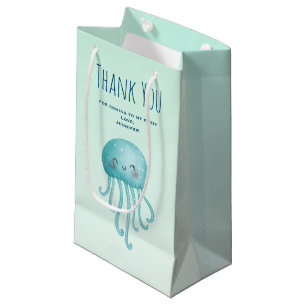 Petit Sac Cadeau Cute et amusante Merci de la fête de la méduse ble