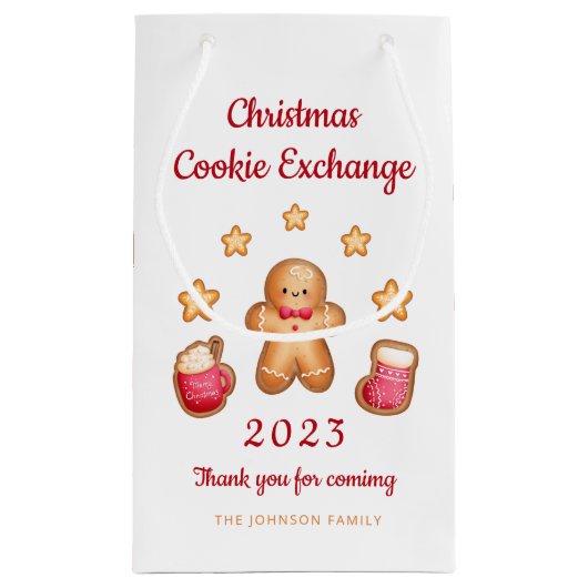 Petit Sac Cadeau Cute Gingerbread Man Christmas Cookie Exchange (Dos)