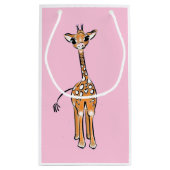Petit Sac Cadeau Cute Giraffe drawing, safari animals (Dos)