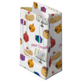 Petit Sac Cadeau Cute Hannukah Patterned (Devant Angle)