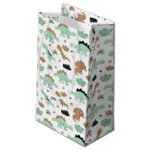 Petit Sac Cadeau Cute Mint Green Dinosaur Motif (Dos Angle)