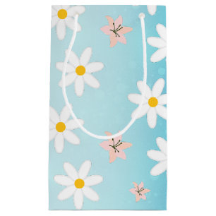Petit Sac Cadeau Cute Modern Daisy Fleur de lys Rustique transparen