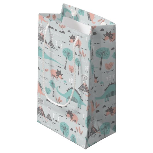 Petit Sac Cadeau Cute Pastel Dinosaur Motif (Devant Angle)