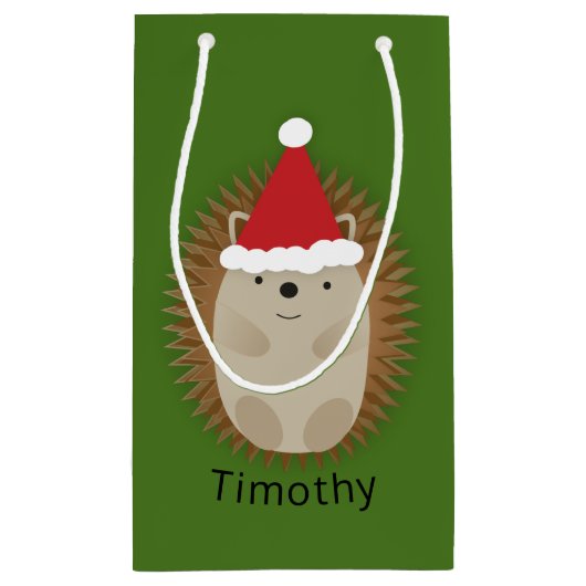 Petit Sac Cadeau Cute Père Noël Hedgehog (Dos)