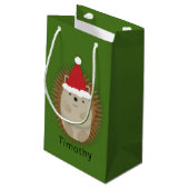 Petit Sac Cadeau Cute Père Noël Hedgehog (Dos Angle)