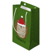 Petit Sac Cadeau Cute Père Noël Hedgehog (Devant Angle)